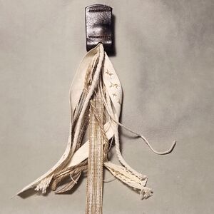 Bohemian Leather and Fabric Tassel Keychain